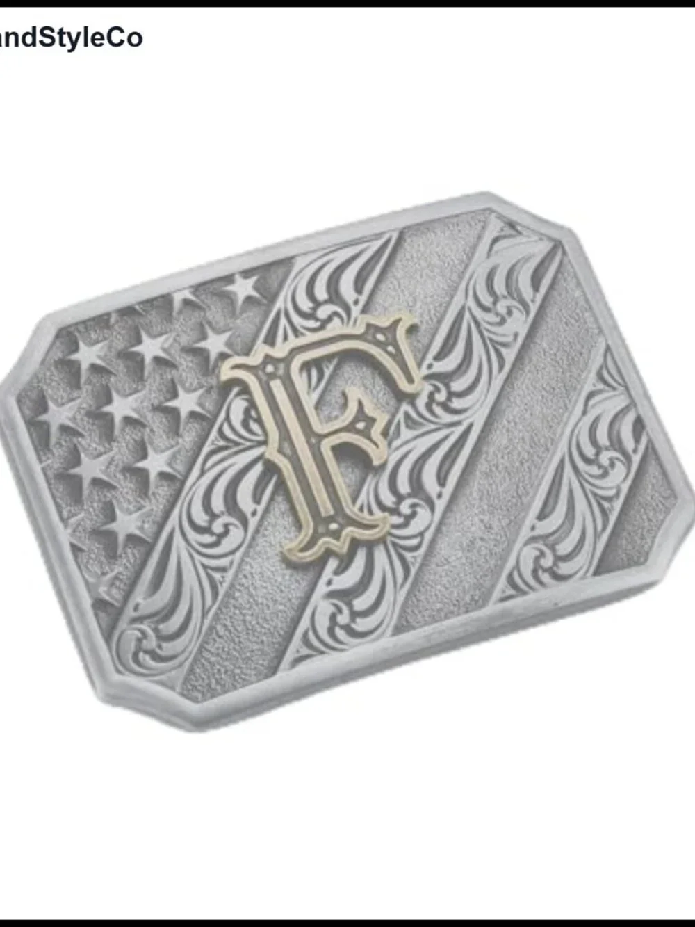 Western Belt Buckle Initial Letter A-Z Cowboy Zinc Alloy